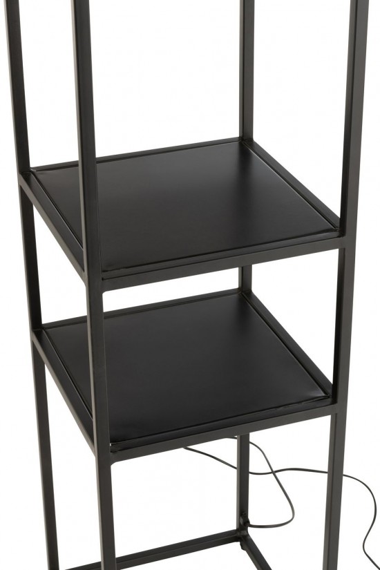 J-Line J Line Lampadaires Lampes Raides Debouts Sur Pied De Sol Lampe Fer Jute Naturel Noir.