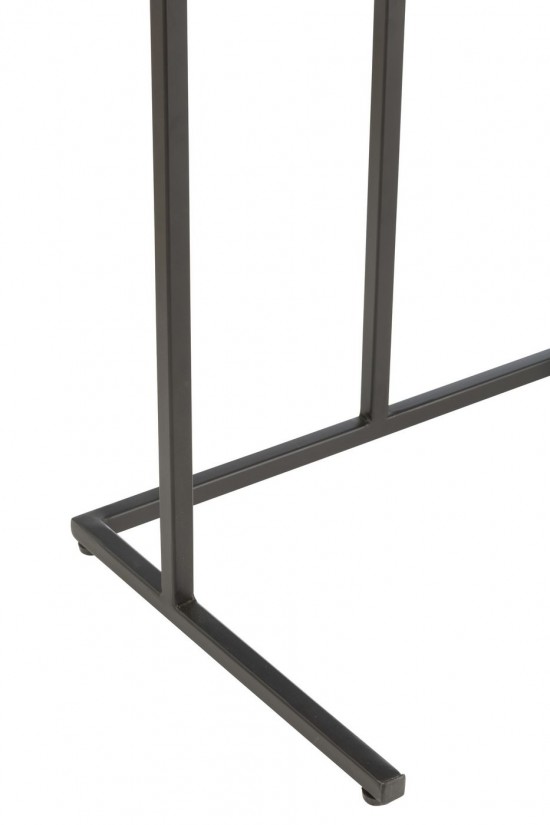 Jolipa Set De 2 Tables Rectangulaire Fer Bois De Manguier Brun Noir.