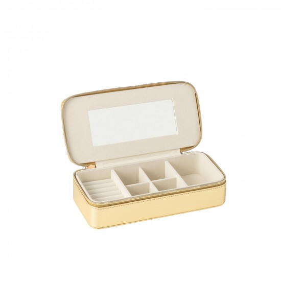 J Line Boite A Bijoux Rectangle Miroir Cuir Artificiel Or JLine 46531 by Jolipa 46531.