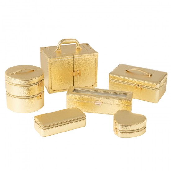 Jolipa Coffret A Bijoux Avec Anse Cuir Artificiel Or.