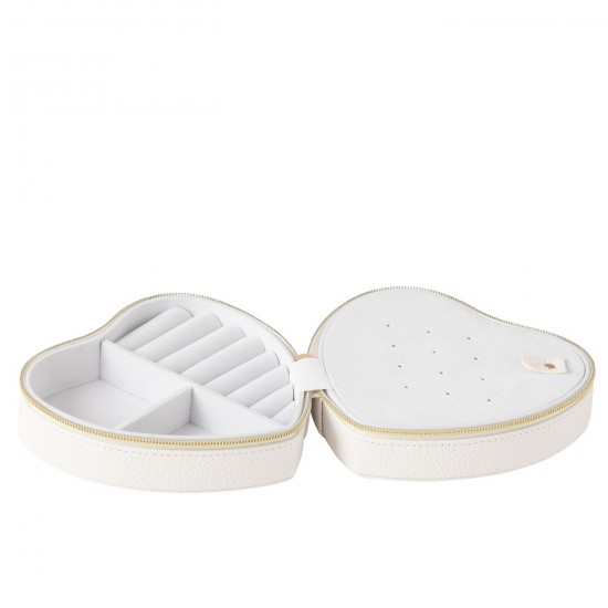 J-Line J Line Porte bijoux. Boîte à bijoux. Boîtes à bijoux Jolipa Boite A Bijoux Coeur Cuir Artificiel Blanc.