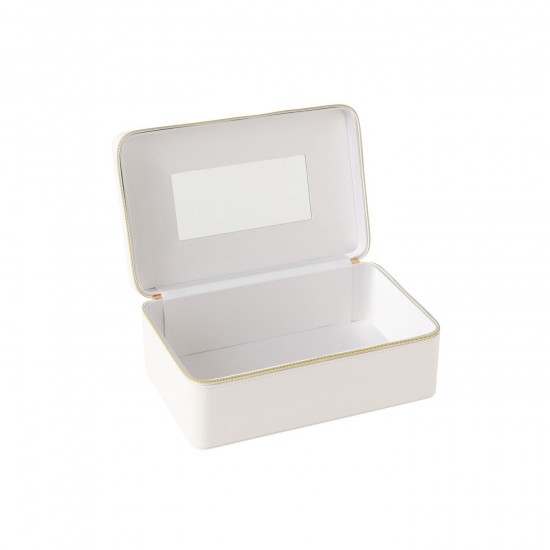 J Line Boite Pour Cosmétiques Rectangle Miroir Cuir Artificiel Blanc JLine 46539 by Jolipa 46539.
