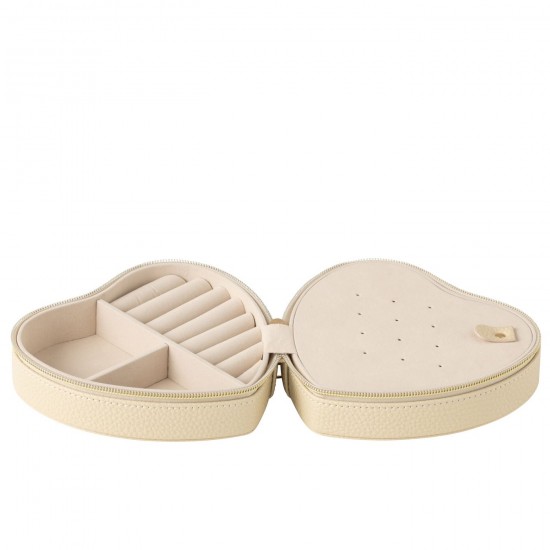 J-Line J Line Porte bijoux. Boîte à bijoux. Boîtes à bijoux Jolipa Boite A Bijoux Coeur Cuir Artificiel Beige.