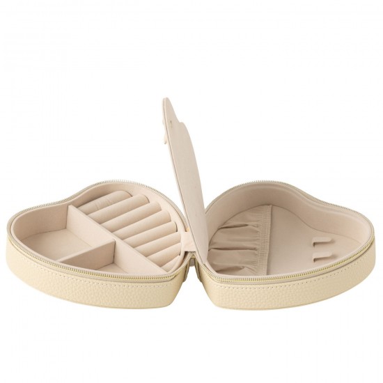 J Line Boite A Bijoux Coeur Cuir Artificiel Beige JLine 46542 by Jolipa 46542.