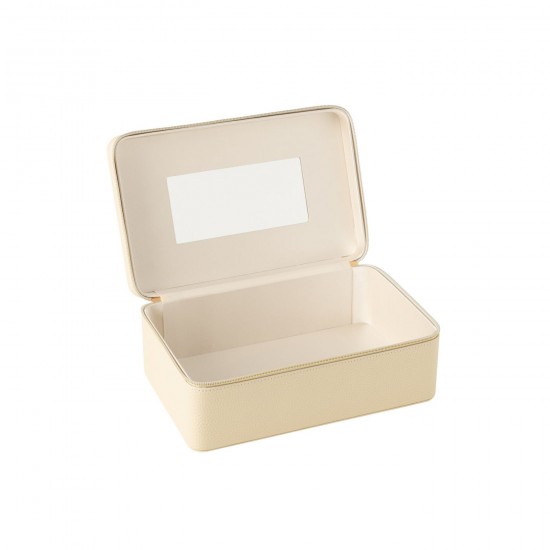 J Line Boite Pour Cosmétiques Rectangle Miroir Cuir Artificiel Beige JLine 46545 by Jolipa 46545.