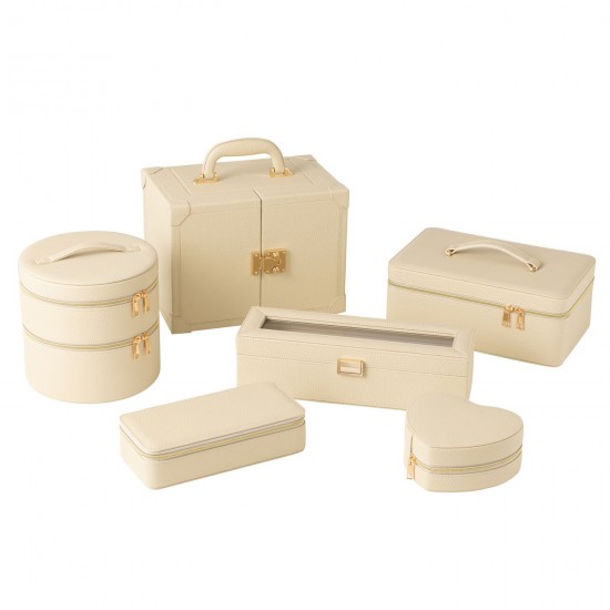 Jolipa Coffret A Bijoux Avec Anse Cuir Artificiel Beige.