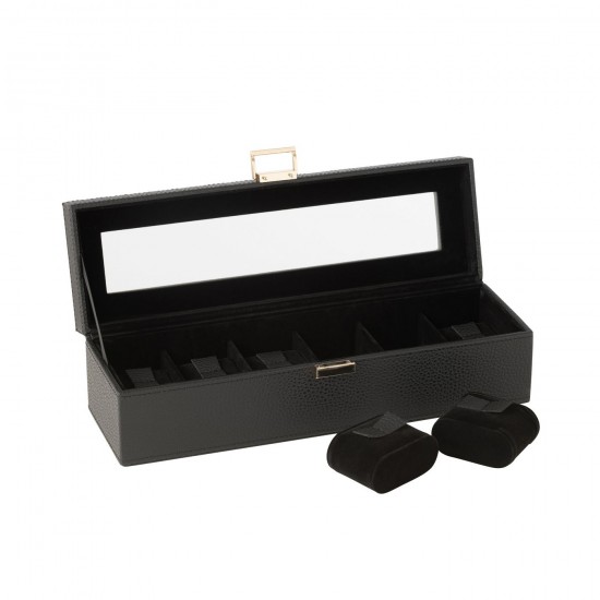 J Line Boite A Montres 6 Compartiments Cuir Artificiel Noir JLine 46556 by Jolipa 46556.