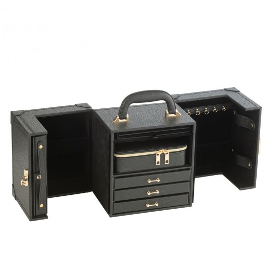 J Line Coffret A Bijoux Avec Anse Cuir Artificiel Noir JLine 46559 by Jolipa 46559.