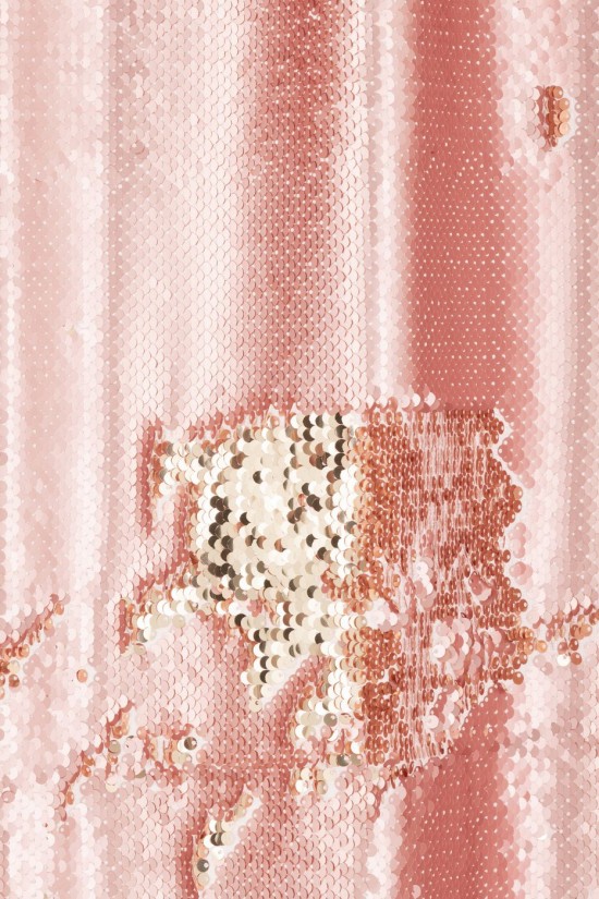 J-Line J Line rideaux Jolipa Rideau Réversible Sequin Rose Champagne.