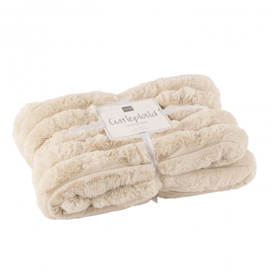 J Line Plaid Large Corduroy Polyester Beige JLine 46595 by Jolipa 46595.