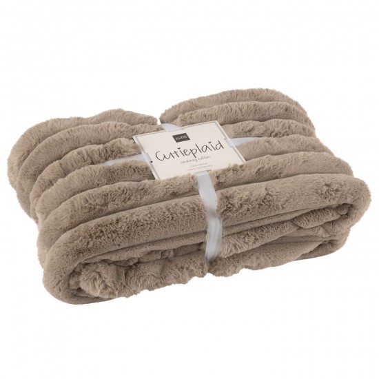 J Line Plaid Large Corduroy Polyester Taupe JLine 46605 by Jolipa 46605.