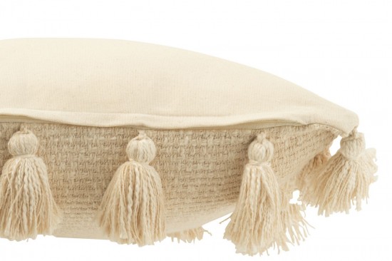 J-Line J Line coussins Jolipa Coussin Tissé Floches Coton Beige.