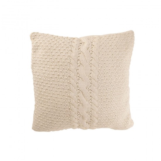 J Line Coussin Tricote Tresse Coton Blanc JLine 47138 by Jolipa 47138.