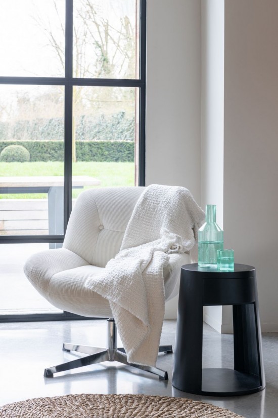 Jolipa Plaid Bords Effiloches Coton Polyester Blanc.