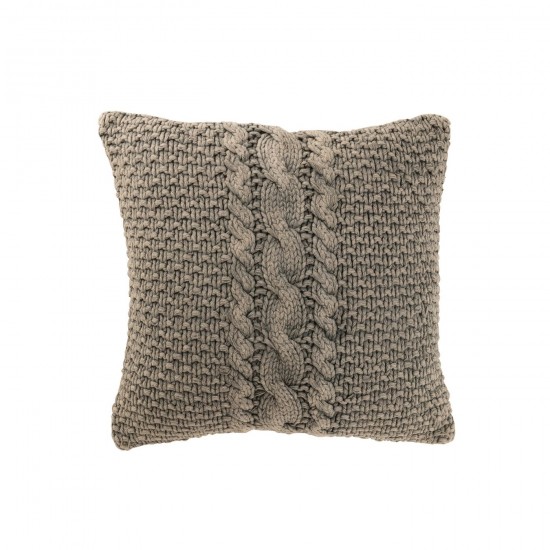 J Line Coussin Tricot Tresse Coton Gris Delave JLine 47150 by Jolipa 47150.