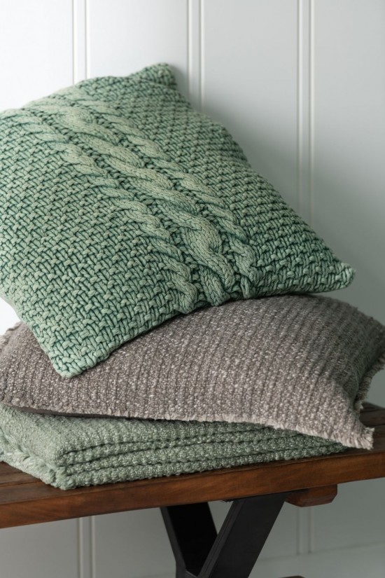 Jolipa Coussin Bords Effiloches Coton Polyester Taupe.