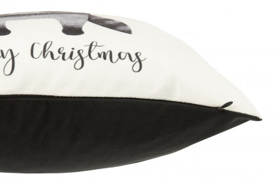 J-Line J Line coussins Jolipa Coussin Raton Laveur Pull Velours Blanc Noir.