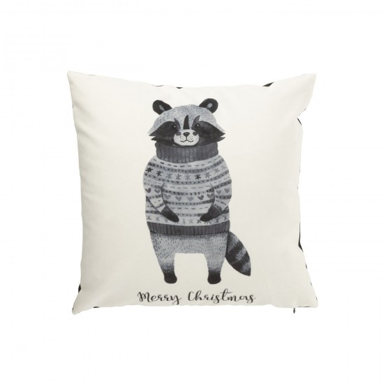 J Line Coussin Raton Laveur Pull Velours Blanc Noir JLine 47178 by Jolipa 47178.