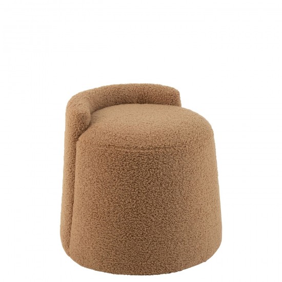 J Line Pouf Teddy Rond Dossier Bouclé Camel JLine 47191 by Jolipa 47191.