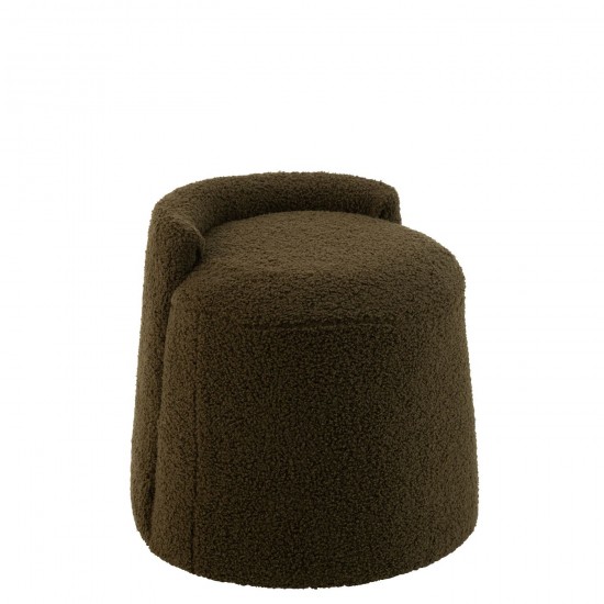 J Line Pouf Teddy Rond Dossier Bouclé Vert JLine 47192 by Jolipa 47192.