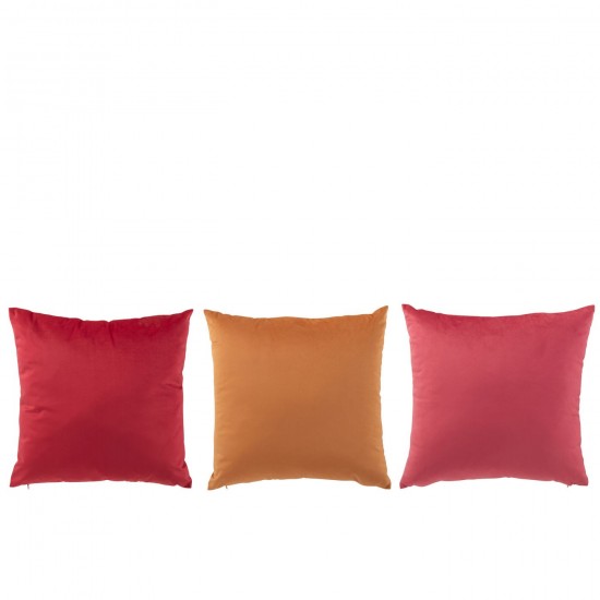 J Line Coussn Velours Ocre Rose JLine 47193 by Jolipa 47193 Assortiment de 3 pcs.