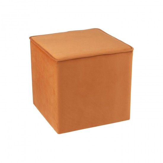 J Line Pouf Cube Velours Ocre JLine 47194 by Jolipa 47194.