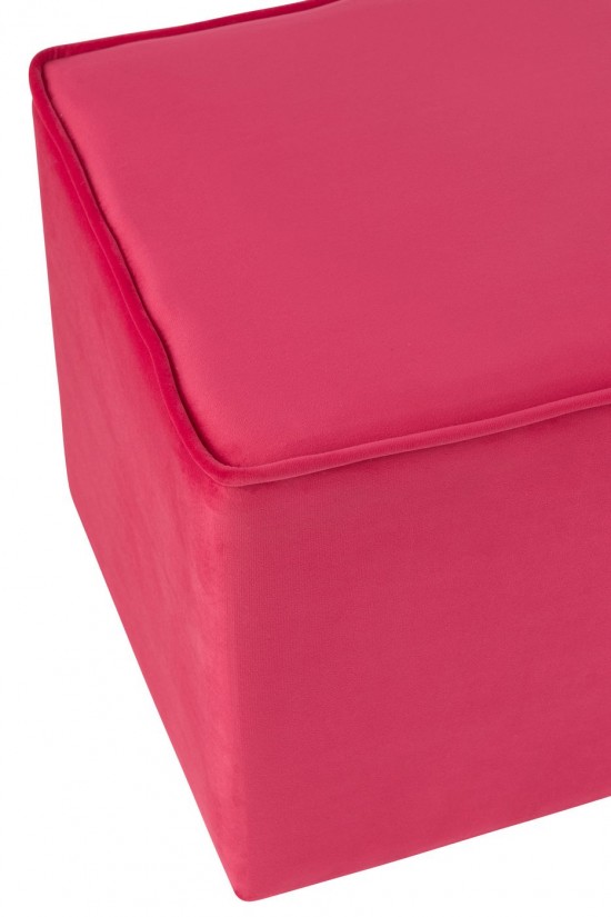 J-Line J Line poufs Jolipa Pouf Cube Velours Rose Vif.