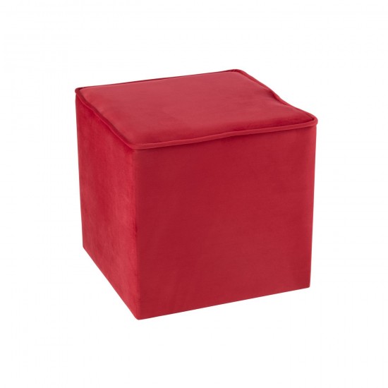 J Line Pouf Cube Velours Rose Framboise JLine 47198 by Jolipa 47198.