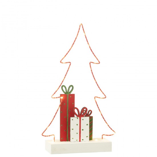 J Line Sapin Cadeaux Led Blanc Rouge Vert Large JLine 47218 by Jolipa 47218.