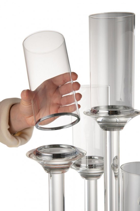 J-Line J Line chandeliers candélabres Jolipa Chandelier 5 Large Verre Transparent.