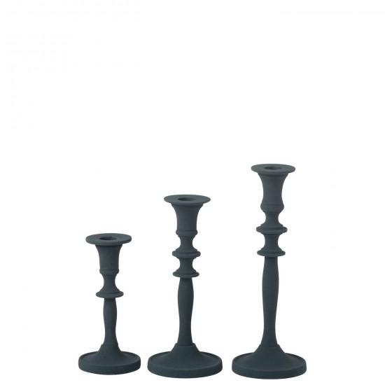 J-Line J Line chandeliers candélabres Jolipa Set De 3 Chandeliers Classique Aluminium Bleu.