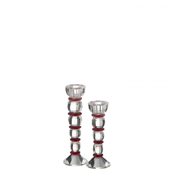 J-Line J Line chandeliers candélabres Jolipa Chandelier Annie Crystal Rouge Transparent Large.
