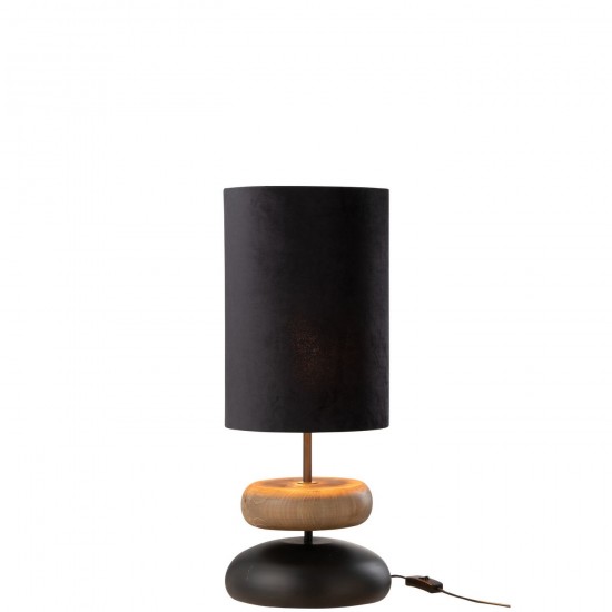 J Line Lampe Jade Fer Bois De Sapin Noir Naturel JLine 47417 by Jolipa 47417.