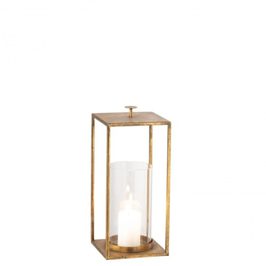 J Line Lanterne Nino Fer Verre Or JLine 47440 by Jolipa 47440.