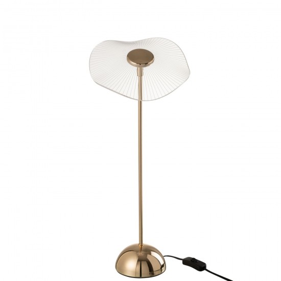 J-Line Lampada Da Tavolo Led Fiore Metallo/Plastica Oro Large.