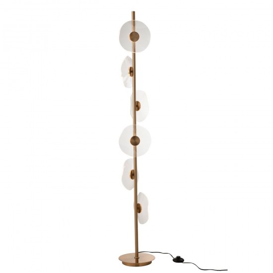 J Line Lampadaire Led Fleur Fer Plastique Or JLine 47476 by Jolipa 47476.