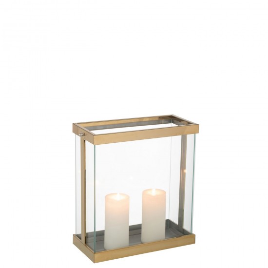 J Line Lanterne Rectangle Enma Fer Verre Or Small JLine 47483 by Jolipa 47483.