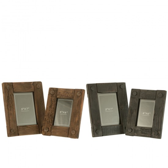 J-Line J Line Cadre photo simple Cadres photo simple Jolipa Cadre Photo Nick Bois De Pin Brun Noir Large Assortiment De 2.