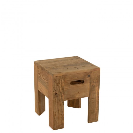J Line Tabouret Will Bois De Pin Brun JLine 47684 by Jolipa 47684.