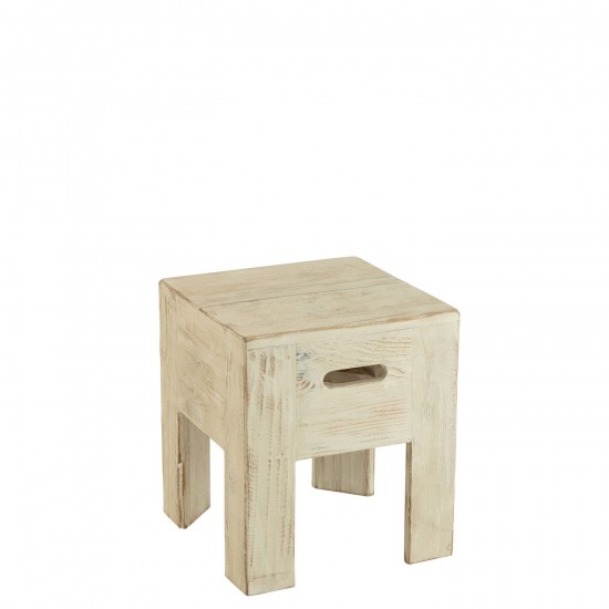 J Line Tabouret Will Bois De Pin Blanc JLine 47690 by Jolipa 47690.