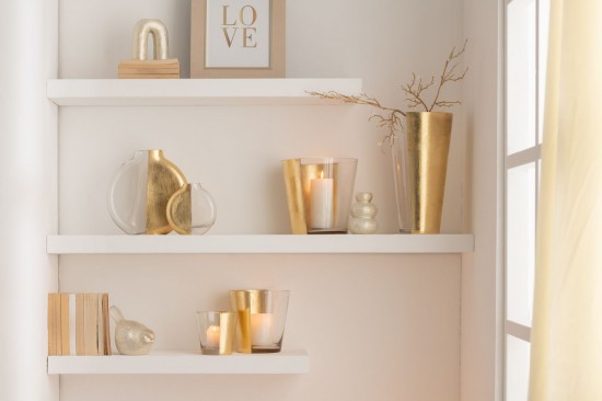 Jolipa Vase Moa Verre Transparent Or.