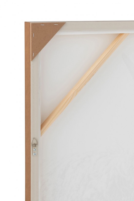 J-Line J Line canevas Jolipa Deco Murale Tete Yack Bois De Pin Resine Marron Blanc.