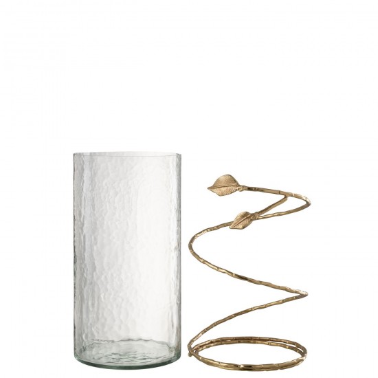 Jolipa Vase Feuil Long Ver Ac Tr Or.