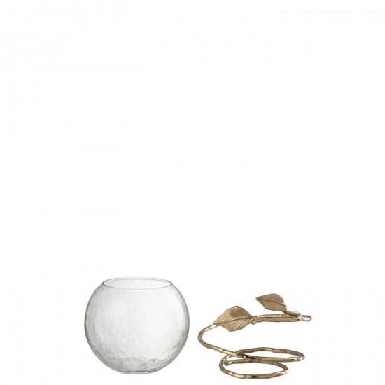 Jolipa Vase Feuil Bol Ver Ac Trans Or.