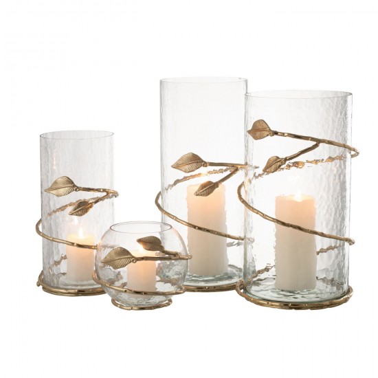 J-Line J Line photophores Vase Feuil Bol Ver Ac Trans Or.