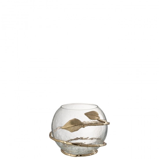 J Line Vase Feuil Bol Ver Ac Trans Or JLine 47746 by Jolipa 47746.