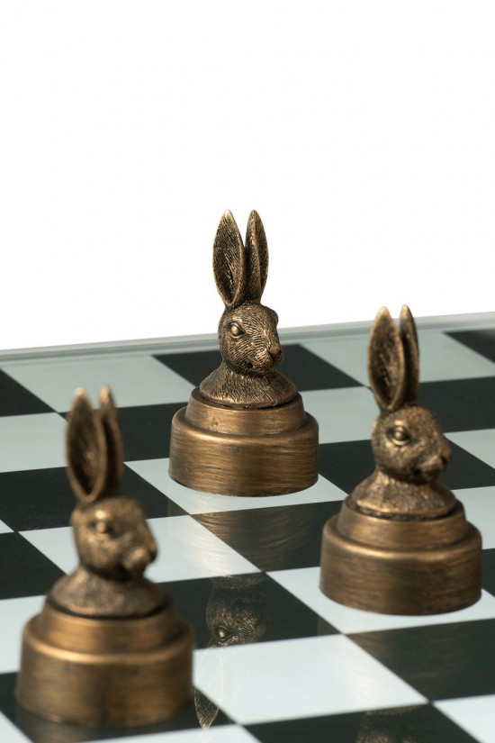 J-Line J Line echiquiers en bois Jeu D Echecs Animaux Poly Mix.