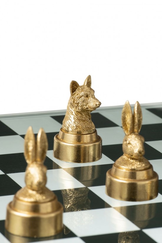 J-Line echiquiers-en-bois 47927.