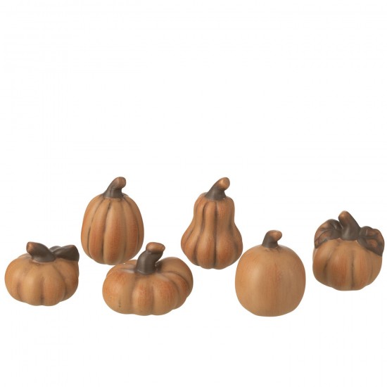 J Line Boite 6 Citrouille Porcelaine Marron JLine 47945 by Jolipa 47945.