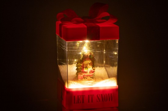 J-Line J Line neiges Jolipa Boule A Neige Boite Cadeau Led Père Noel Resine.